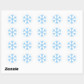Blue Snowflake Design Runder Aufkleber (Blatt)