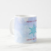 Blue Snowflake & Diamonds Kaffeetasse (Vorderseite Links)