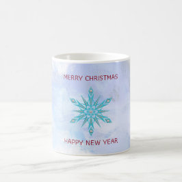 Blue Snowflake & Diamonds Kaffeetasse