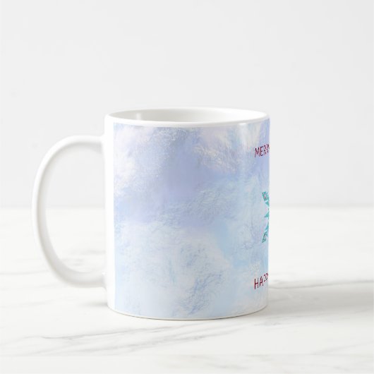 Blue Snowflake & Diamonds Kaffeetasse (Links)