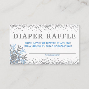 Blue Snowflake Diaper Raffelkarten Begleitkarte