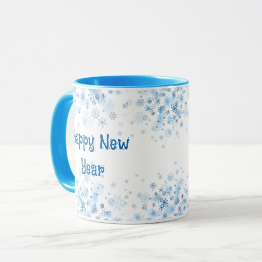 Blue Snowflake Eis Coffee Tasse (Vorderseite Links)
