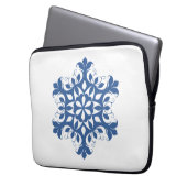 Blue Snowflake Electronics Bag Laptopschutzhülle (Vorderseite Links)