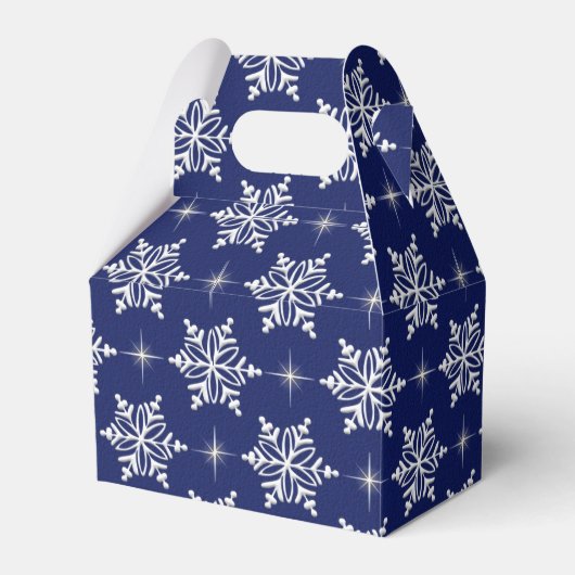 Blue Snowflake Favor Box Geschenkschachtel (Vorderseite)