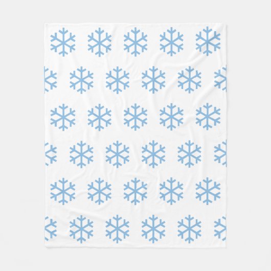Blue Snowflake Fleece Blanket (Vorderseite)