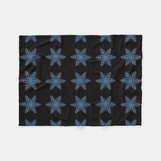 Blue Snowflake Fleece Blanket (Vorderseite (Horizontal))