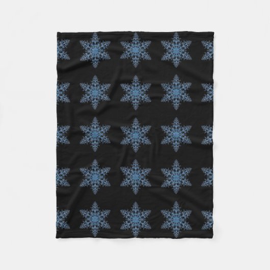 Blue Snowflake Fleece Blanket (Vorderseite)