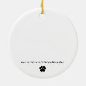 Blue Snowflake Frame Anpassbare Kitty Keramikornament (Hinten)