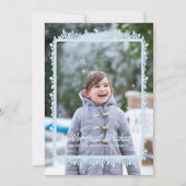 Blue Snowflake Frame Holiday Foto Feiertagskarte (Vorderseite)