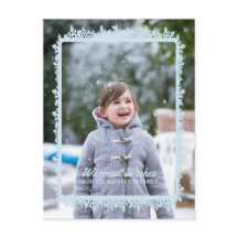 Blue Snowflake Frame Holiday Foto