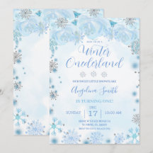 Blue Snowflake Geburtstag Winter Onederland