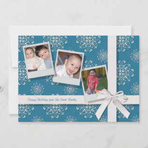 Blue Snowflake Gemi Flat Holiday Card Feiertagskarte