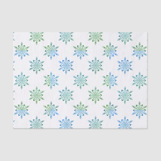 Blue Snowflake Gemustert Seidenpapier (Vorderseite)