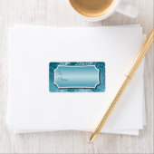 Blue-Snowflake-Geschenk-Tag Adressaufkleber (Insitu)