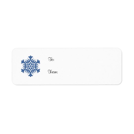 Blue Snowflake-Geschenketikett (Vorne)