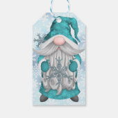 Blue Snowflake Gnome Geschenkanhänger (Rückseite)