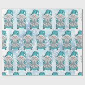 Blue Snowflake Gnome Geschenkpapier (Flach)