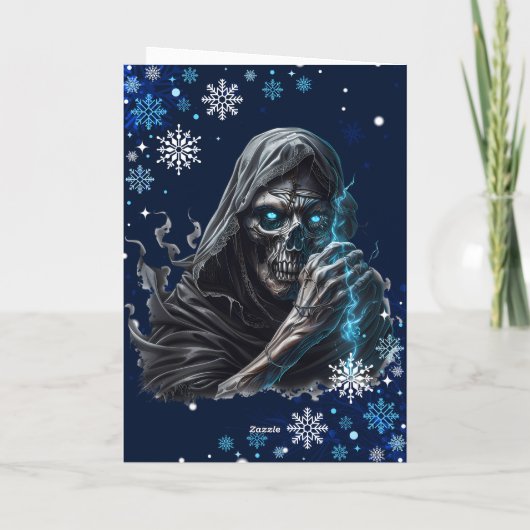 Blue Snowflake Grill Sensenmann Sonniger Horror We Karte (Rückseite)