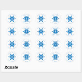 Blue Snowflake Happy Holidays Geschenksticker Runder Aufkleber (Blatt)