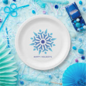 Blue Snowflake Happy Holidays Pappteller (Party)