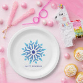 Blue Snowflake Happy Holidays Pappteller (Party)