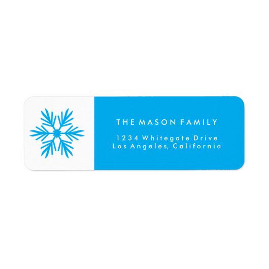 Blue Snowflake Holiday/Christmas Labels (Vorne)