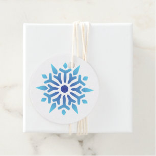 Blue Snowflake Holiday Favor Tags Geschenkanhänger