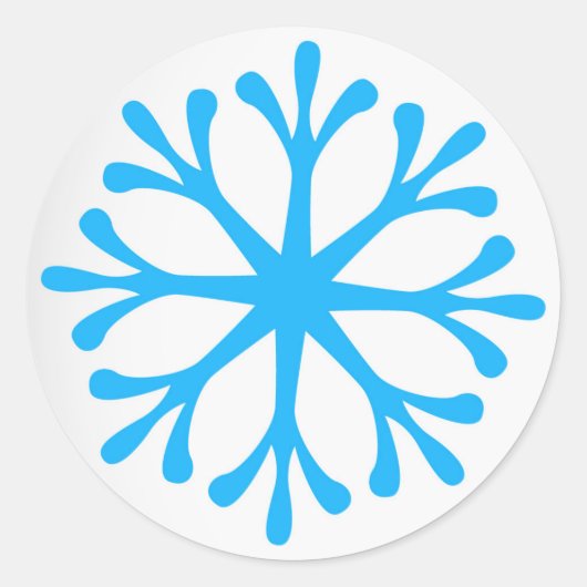 Blue Snowflake Holiday Labels/Stickers Runder Aufkleber (Vorderseite)