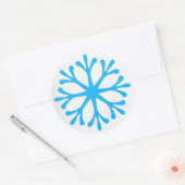Blue Snowflake Holiday Labels/Stickers Runder Aufkleber (Umschlag)