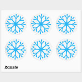 Blue Snowflake Holiday Labels/Stickers Runder Aufkleber (Blatt)