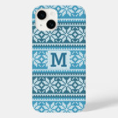 Blue Snowflake Imitate Strick Sweater Patternmonog Case-Mate iPhone Hülle (Rückseite)