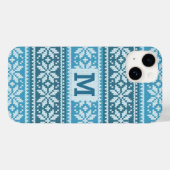 Blue Snowflake Imitate Strick Sweater Patternmonog Case-Mate iPhone Hülle (Rückseite (Horizontal))