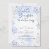 Blue Snowflake ist auf dem Weg zur Winter Baby Dus Einladung (Vorderseite)