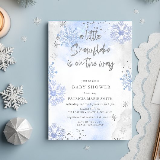 Blue Snowflake ist auf dem Weg zur Winter Baby Dus Einladung