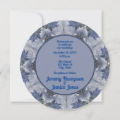 Blue Snowflake Kaleidoskop Design Einladung (Rückseite)