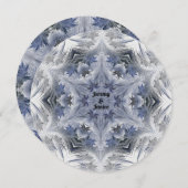 Blue Snowflake Kaleidoskop Design Einladung (Vorne/Hinten)