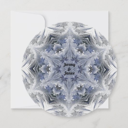 Blue Snowflake Kaleidoskop Design Einladung (Vorderseite)