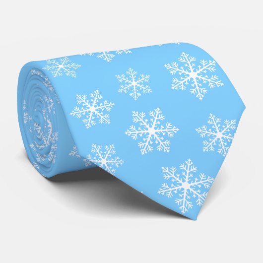 Blue Snowflake Krawatte (Gerollt)