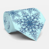 Blue Snowflake Krawatte (Gerollt)