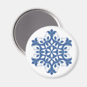 Blue Snowflake Magnet (Vorderseite/Rückseite)