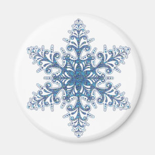 Blue Snowflake Magnet