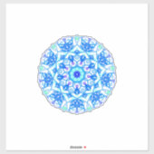 Blue Snowflake Mandala Boho Vinyl Sticker (Blatt)