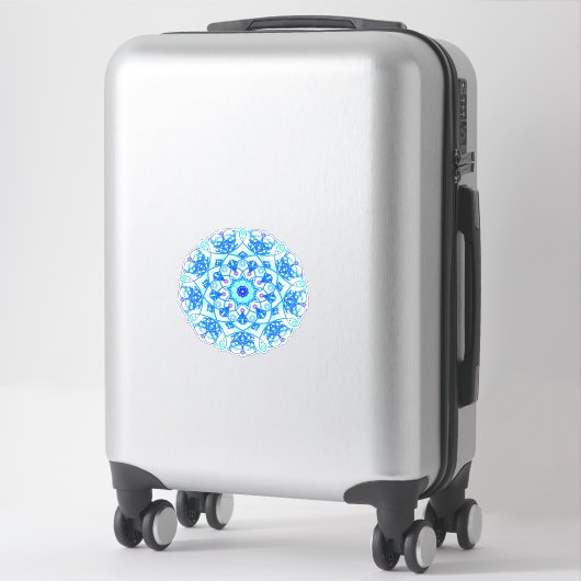 Blue Snowflake Mandala Boho Vinyl Sticker (Koffer)