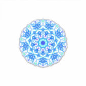 Blue Snowflake Mandala Boho Vinyl Sticker (Vorderseite)
