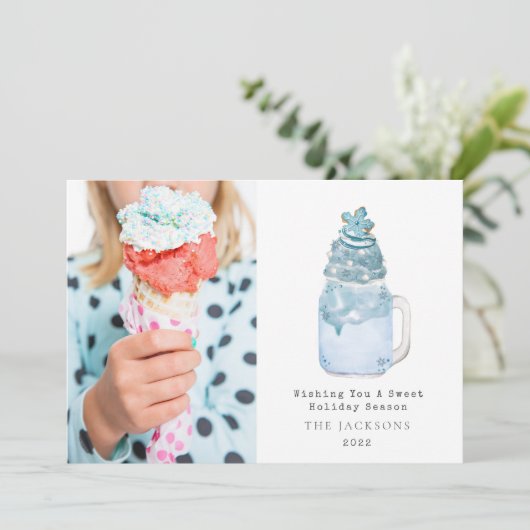Blue Snowflake Milkshake Weihnachten (Stehend Vorderseite)