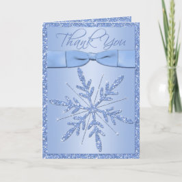 Blue Snowflake mit IMITATE Ribbon Danke Karte