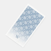 Blue Snowflake Monogram Serviette (Ecke)