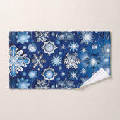 Blue Snowflake Motif Badhandtuch Set (Handtuch)