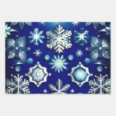 Blue Snowflake Motif Collection Geschenkpapier Set (Vorderseite 3)