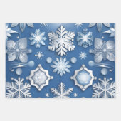 Blue Snowflake Motif Collection Geschenkpapier Set (Vorderseite 2)